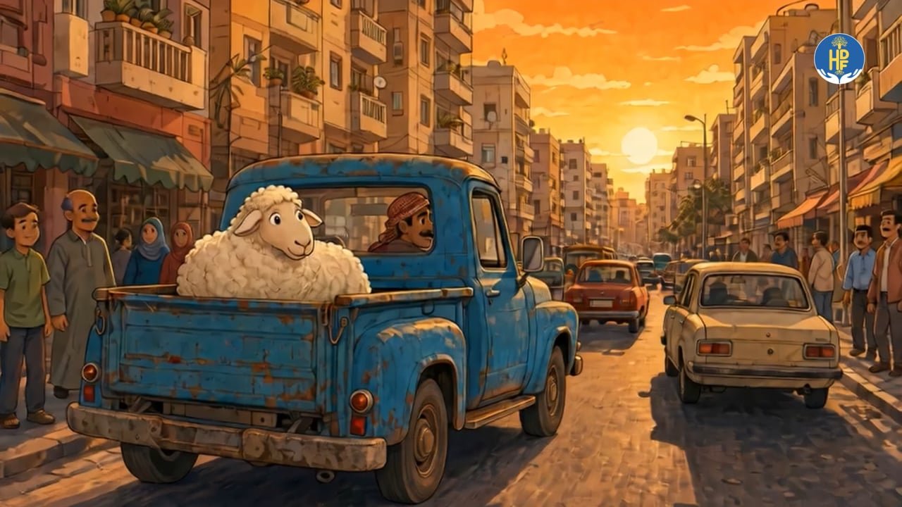 Still frame from the Qurbani AI Animation film