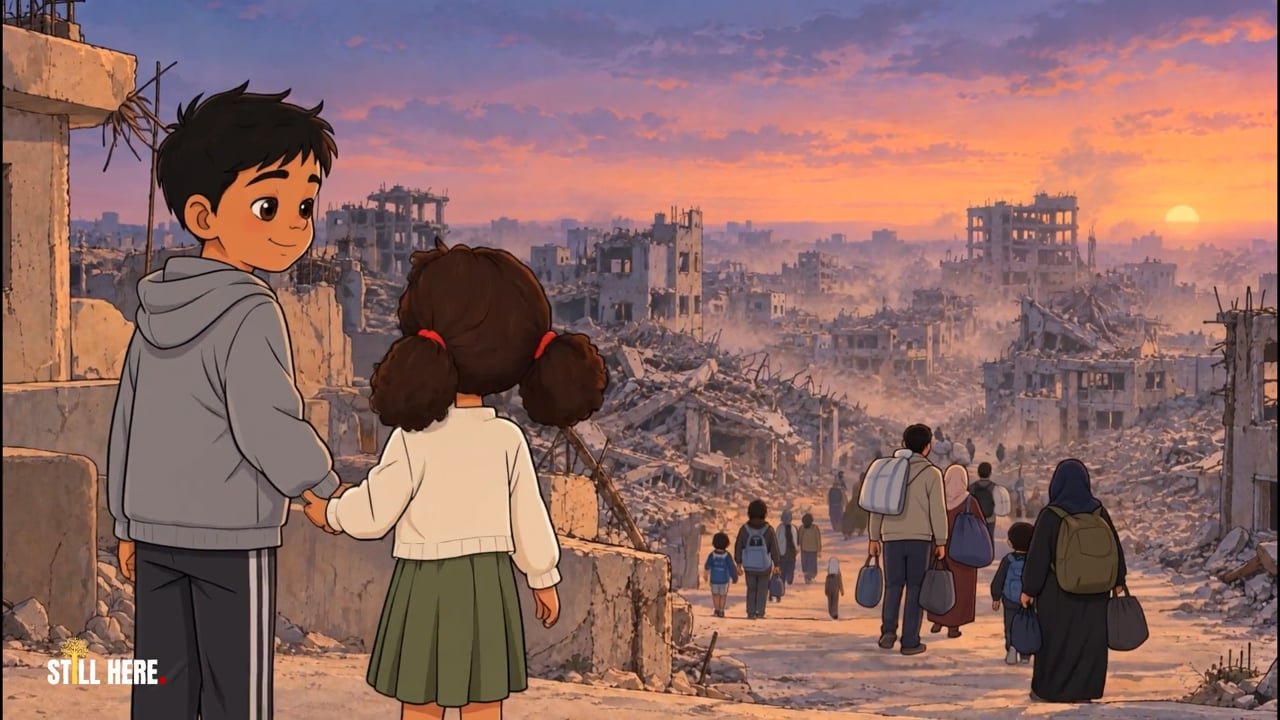 Still frame from the Still Here animation